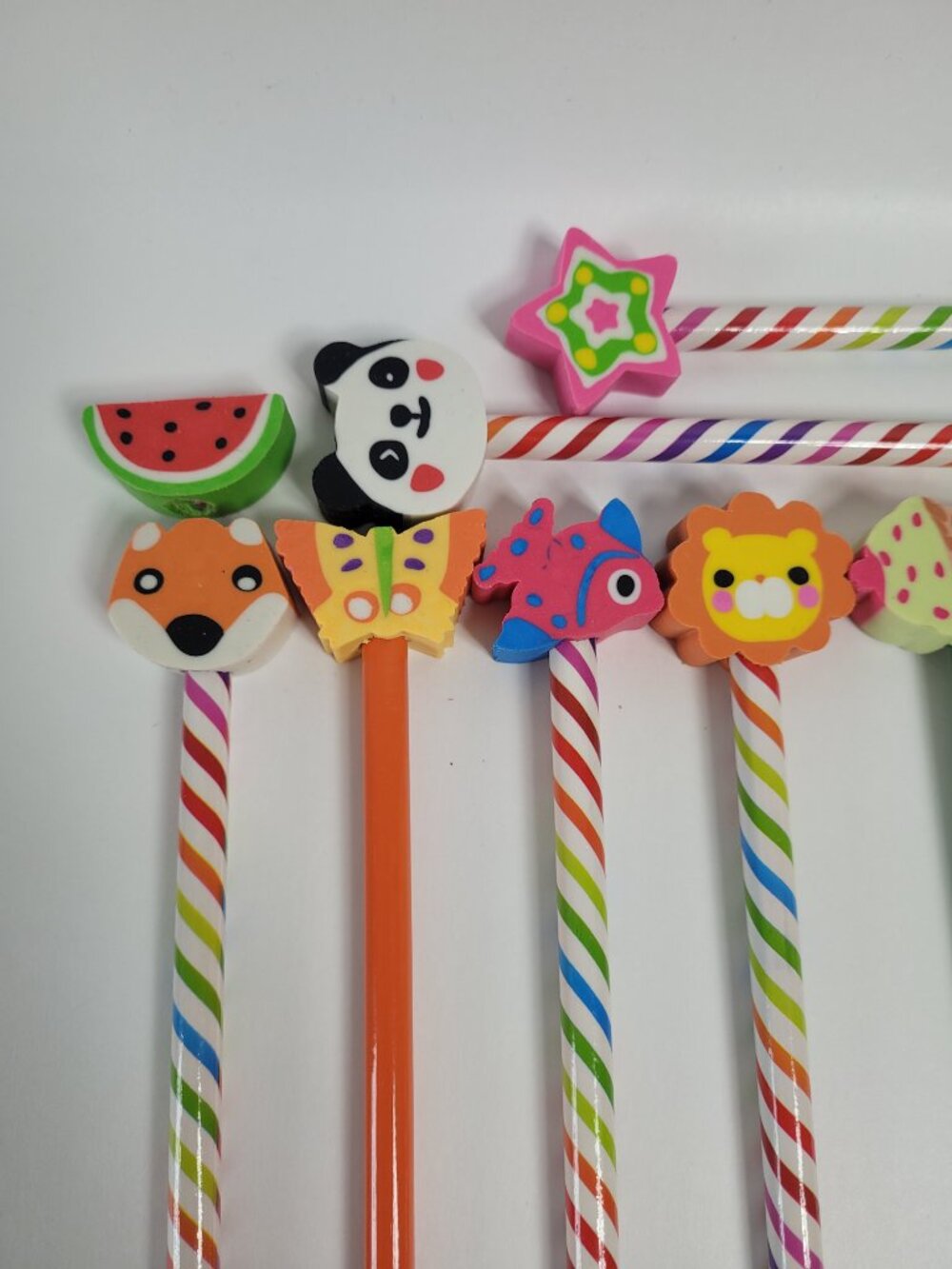 Kids Party Favor Pencil Set Unsharpened Pencils Colored Pencils Themed Erasers - Picture 4 of 8